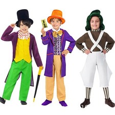 Kids Charlie and the Chocolate Factory Cosplay Willy Wonka Charlie Oompa Costume