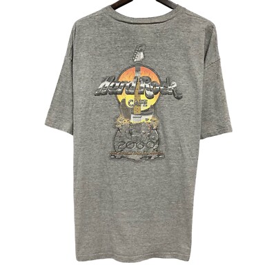 Vtg Hard Rock Cafe Montreal 2000 Men's Double Sided Guitar Gray T-Shirt XXL guc