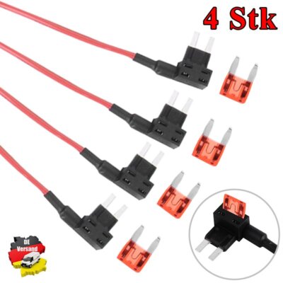 4tlg Stromdieb Stromabgreifer MINI Flachsicherung Sicherung Abzweig KFZ 10A Auto