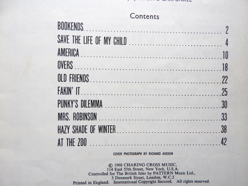 Bookends - Simon and Garfunkel piano vocals chords Pattern Music 1968 original - Picture 3 of 4