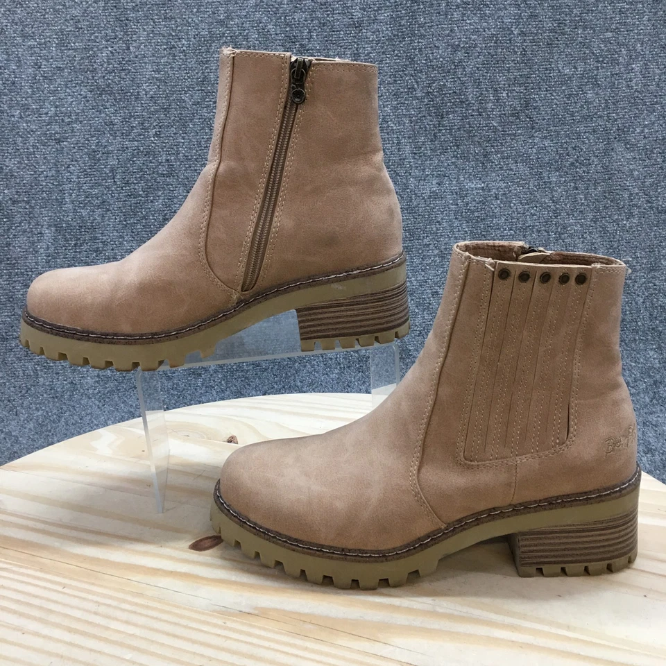 Blowfish Malibu Botas Mujer 9 Leah Botín Marrón Informal Cómodo Tobillo Top Bloque Foto 2 de 4