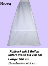 Reifrock Nr. 04 mit  2  Reifen  in weiß TW 104 cm Neu