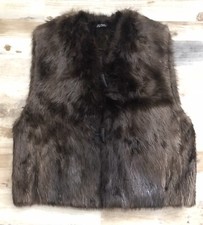 Antonino Made In Canada Brown Beaver Fur Vest Toggle Button Lined Pockets Xl