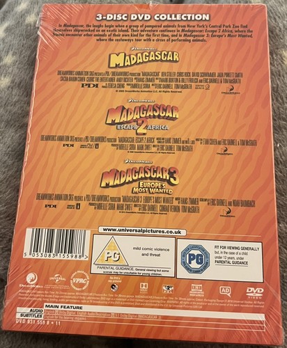 MADAGASCAR DVD 3 MOVIE COLLECTION OOP RARE CHILDRENS ANIMATED CARTOON NEW - Picture 2 of 2