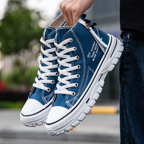 NEU Herren Canvas Trend Freizeit Sneaker Bequeme Profil Sohle Schuhe Trendy DE