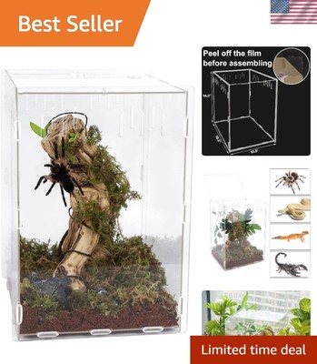 Reptile Terrarium Aquarium Breeding Tank, 14.5'' x 10.5'' x 10'' Acrylic Tarantu...