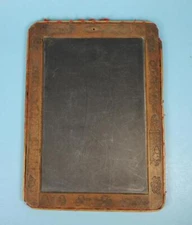 RARE Antique School SLATE Chalkboard Engraved with "The Brownies" Elves Fairies