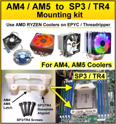 AM4 AM5 to SP3 TR4 sTRX4s WRX8 EPYC Threadripper Heatsink Cooler Mount  Adapter
