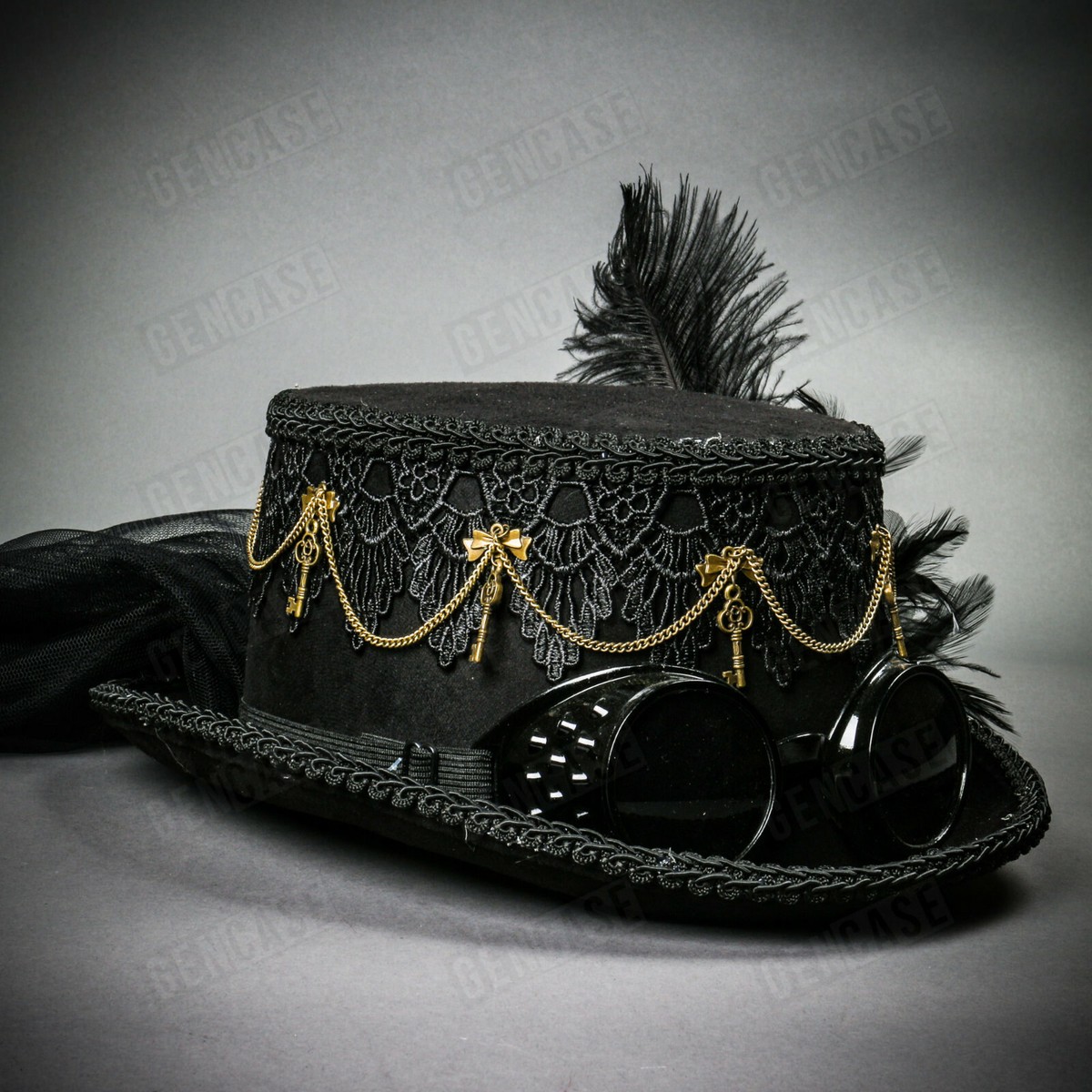 Art by Amy Black Steampunk Top Hat with Burlap Band I constructed the hat and 3d designed and printed the  main image 2