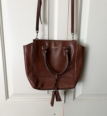 Authentic COACH Mini Tanner Legacy Brown Leather Crossbody Satchel