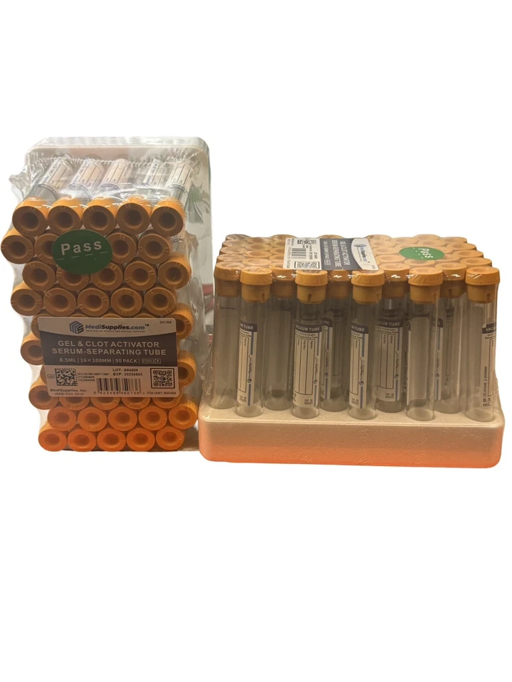 200 PIEZAS Tubos de gel de vacío SST Tiger Top 8,5 ml 16*100 mm Fecha de caducidad Oct 2025 Foto 4 de 4