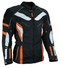 Enduro Touren Motorrad Jacke Motorradjacke Textil schwarz orange Gr.M - 3XL