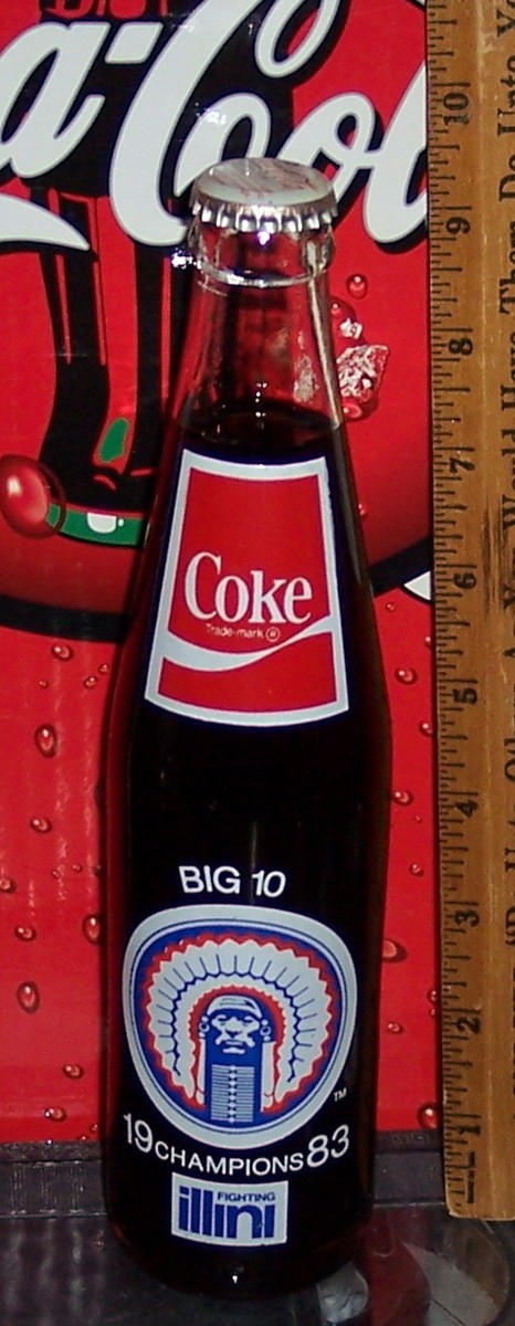 1983 UNIVERSITY OF ILLINOIS ILLINI BIG 10 FOOTBALL CHAMP 10OZ COCA