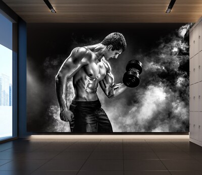 Papier Peint Autocollant 3D Graffiti Fitness - Style Urbain Pour Mur - Neuf Fabriqué En Allemagne
