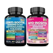 Cortisol and Myo-Inositol All-in-One Supplement Magnesium AshwagandhaL-Theanine