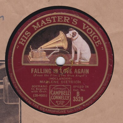 Klassisch Marlene Dietrich 78 Falling IN Love Again / Blond Damen Hmv B 3524 E