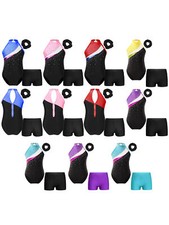 Kids Girls Set Sparkly Rompers Leotard Outfit Shorts Bodysuit Sport Jumpsuit