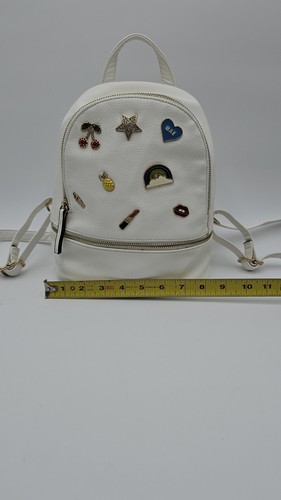 Mini Backpack Purse Call It Spring White Cute Pineapple Star Lipstick Heart Pins - Picture 9 of 15
