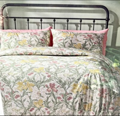 William Morris King Duvet Cover 2 Sham Set Summer Iris 100 Floral Cotton England