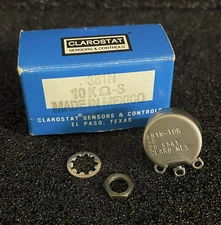 1pc Clarostat 381N-10K-S  10K OHM  1-WATT Linear Taper Potentiometer **NOS