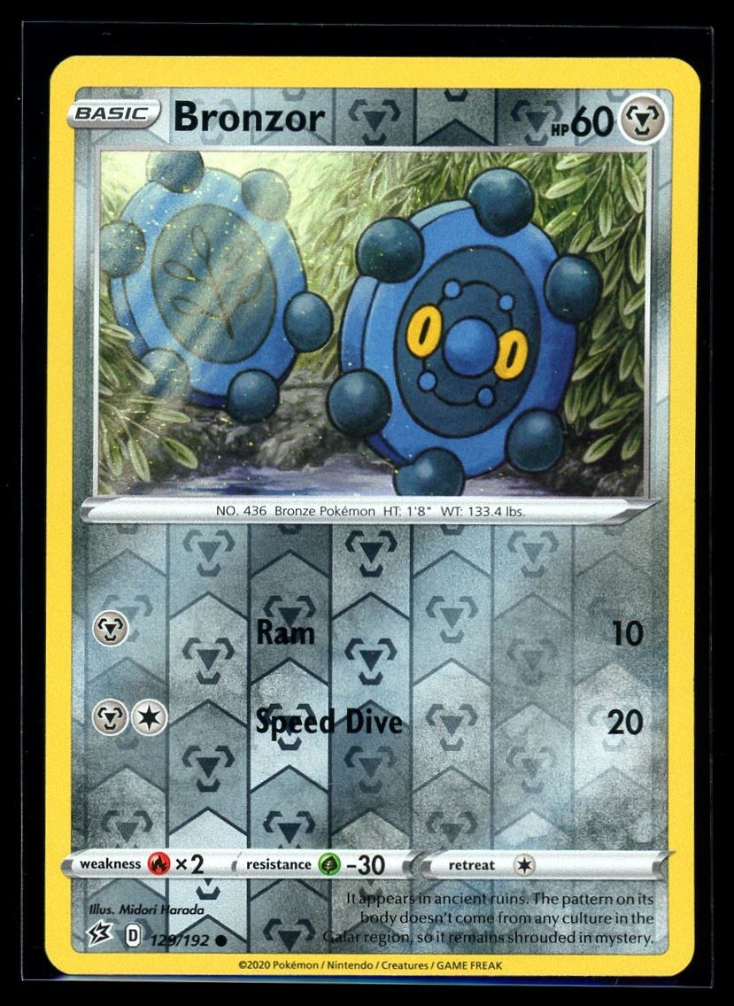 2020 Sword & Shield - Rebel Clash Bronzor Reverse Holo Pokemon Card #129