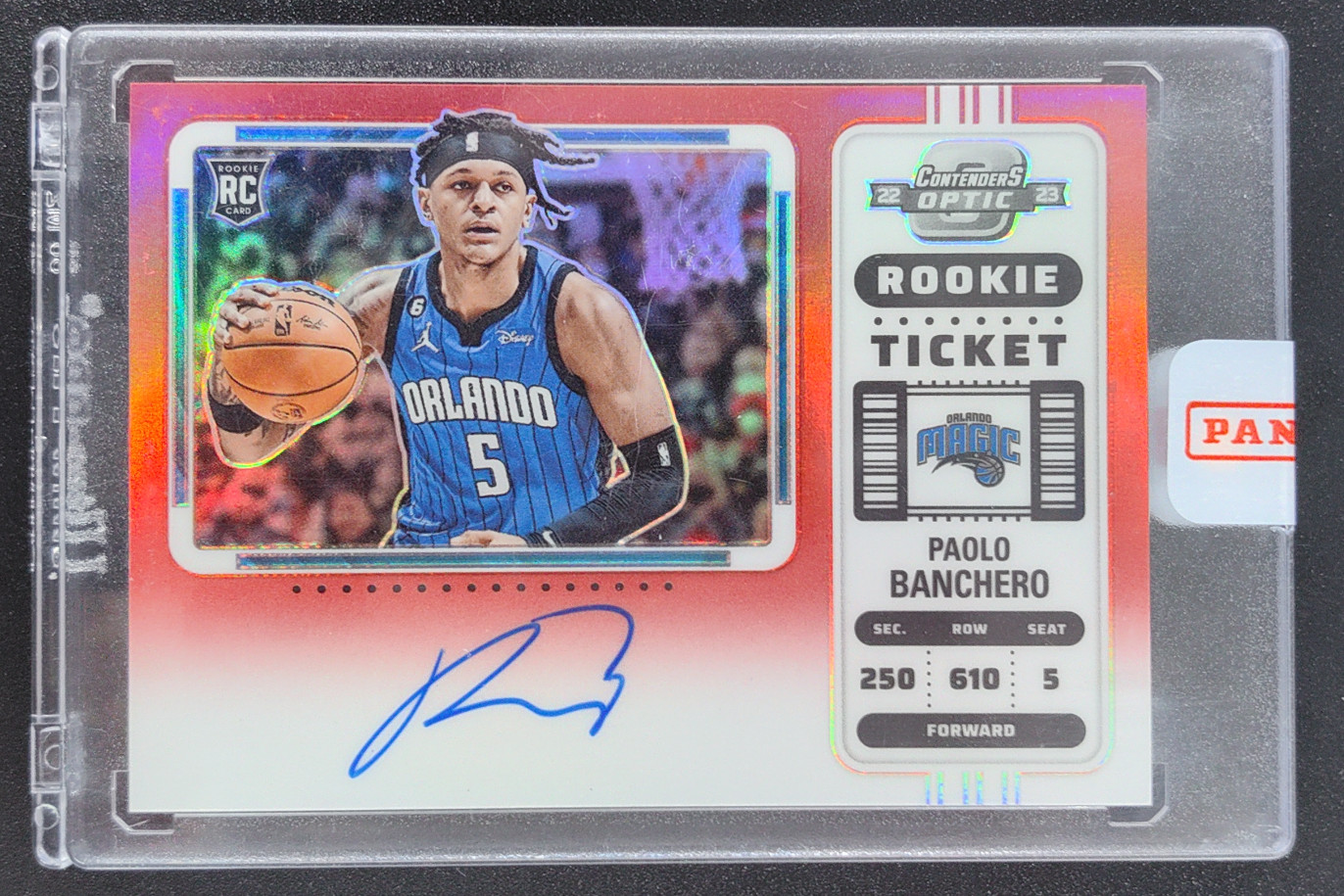 2022 Contenders Optic Paolo Banchero Rookie Variation Ticket Red Auto RC /99