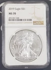 2019 American Silver Eagle - 1 oz .999 Fine Silver - NGC Graded MS 70