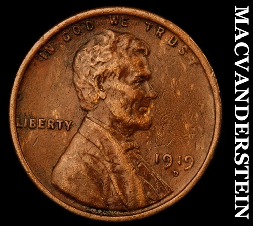 1919-D Lincoln Wheat Cent-  Semi-Key  Extra Fine  No Reserve  #i6122