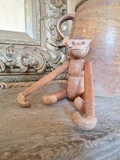 Vintage Danish Bojesen ? Wooden Monkey Toy Missing An Ear