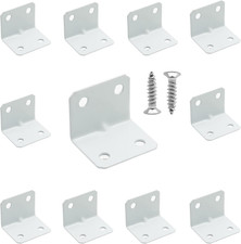 24pcs 1" White L Brackets 90  Corner Brace with 96 Screws for Wood Furniture