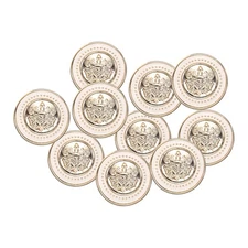 10pcs Gold White Pearl Buttons 18mm 0.33" Height Sewing Button Style L
