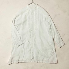 Nest Robe 100 Linen Pintuck Collarless Shirt White One Size Fits All
