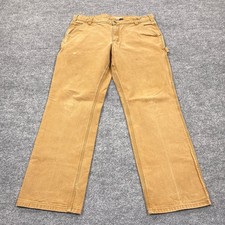 Carhartt Work Pants Mens 36x32 Brown Relaxed Fit Rugged Flex Duck Utility