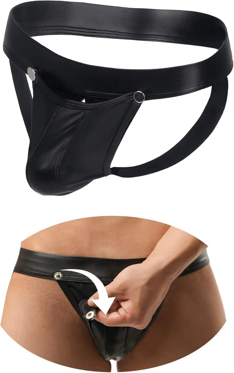 Boxer in pelle da uomo intimo mutandine slip sexy tronco in