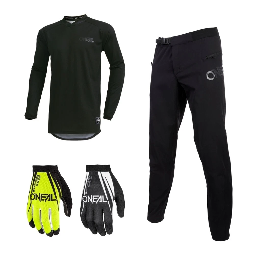 INBIKE Completo Ciclismo Uomo Invernale Maglia Manica lunga Tuta Ciclismo Giacca bici Pantaloni con Bretelle in Gel 3D Abbigliamneto Ciclismo(S,Maglia&salopette