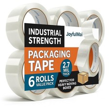 Clear Packing Tape, 6 Rolls 1.88inches Wide, 65 Yards Per Roll, 390 Total Yar...
