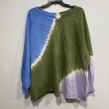 Time and Tru Sweatshirt Crewneck Tie Dye Womens XXXL 22 Cropped Grunge