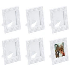 2 x 3 Picture Frame, 6 Pcs Mini Plastic Photo Frame, White