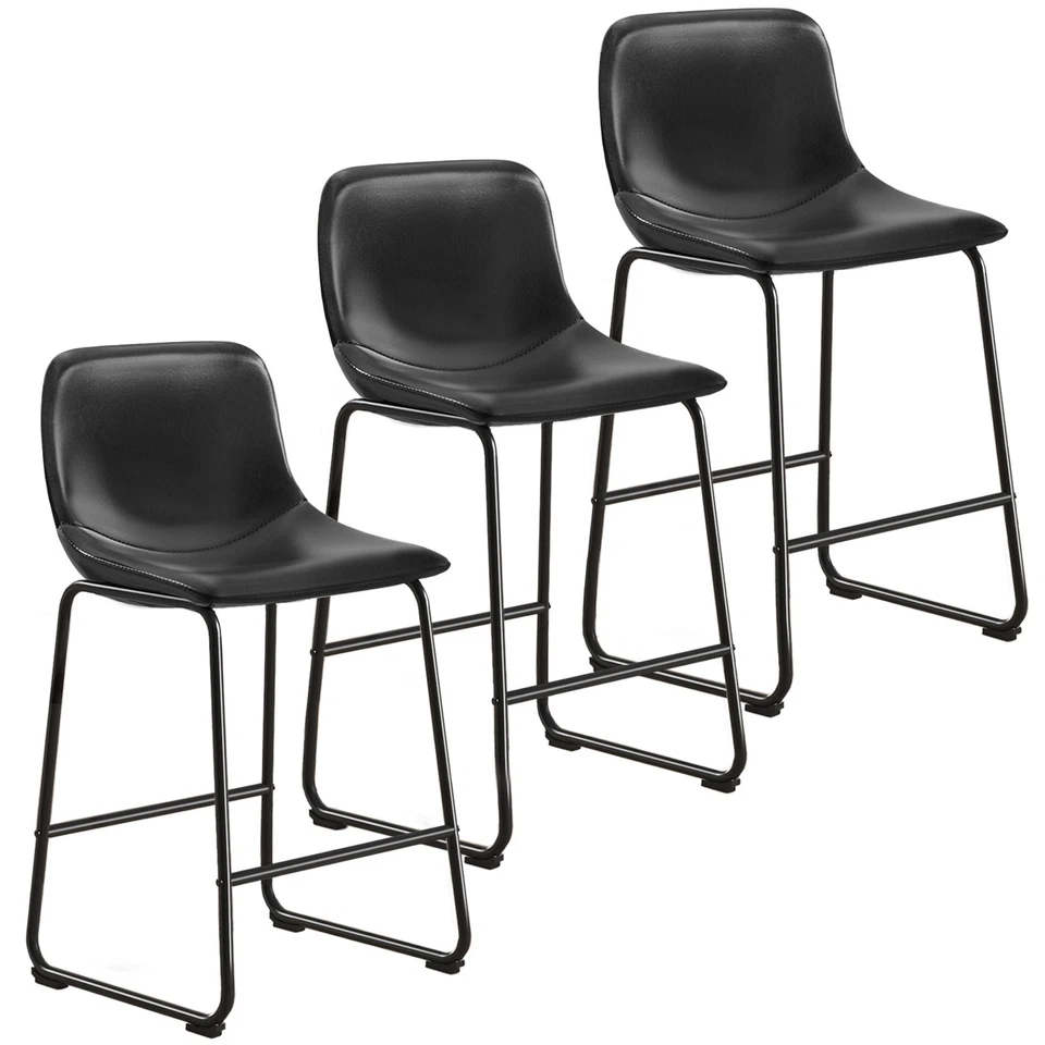 Counter Height Bar Stools Set of 3, Dining Chairs for Home Kitchen Island - Image 2 of 4