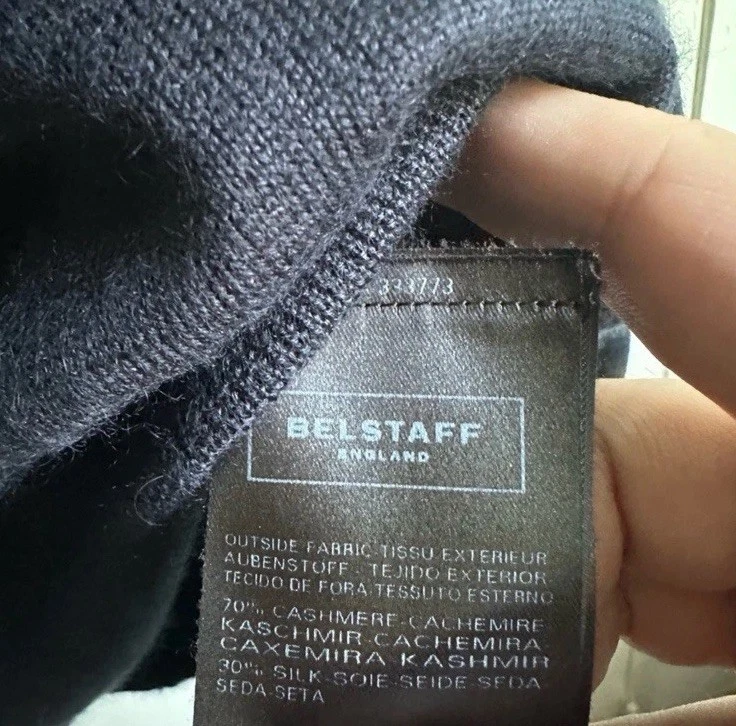 Belstaff Dark Navy Crewneck Cashmere Silk Sweater US L - Image 4 of 4