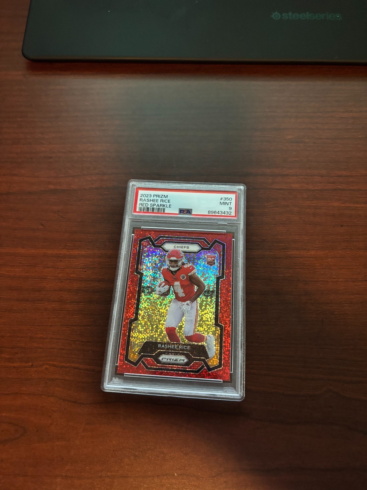 2023 Panini Prizm - Rookies Rashee Rice #350 Red Sparkle Prizm (RC) PSA 9