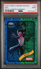 2025 Topps Chrome Marvel #108 Silk Blue & Green Shimmer /199 PSA 9