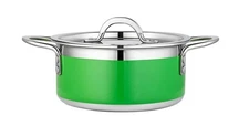 Bon Chef Country French X 2.28 Qt. Lime Green Stainless Steel Pot