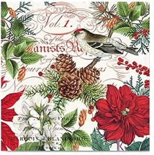 Michel Design Works Merry & Bright Christmas Triple-Ply Paper Cocktail Napkins