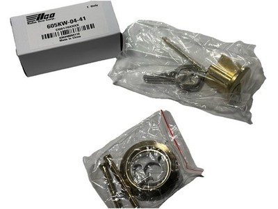 Kaba Ilco 605KW-04-41 Composite Rim Cylinder, Kwikset Keyway in Satin Brass