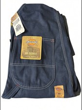 Jeans Dickies UOMO Indigo premium DENIM cerniera petto TUTA PETTO taglia 32x32 nuovo