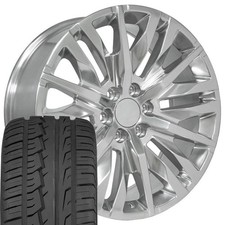 5921 Polished 22x9 Wheels 28545r22 As Tires Set Fits Chevy Gmc Cadillac 5921 Polished 22x9 Wheels 28545r22 As Tires Set Fits Chevy Gmc Cadillac