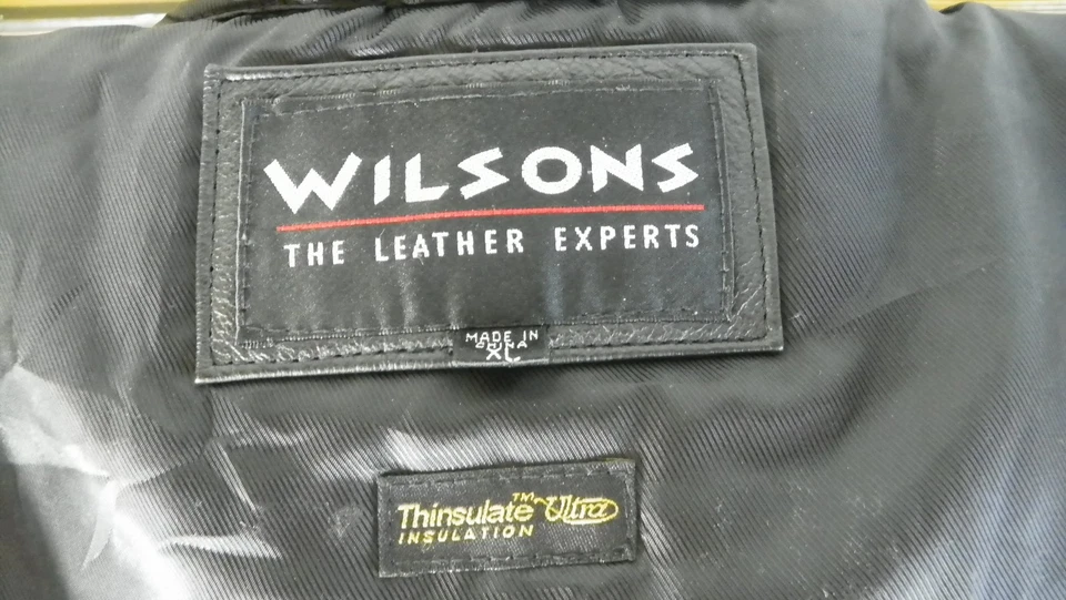 Gabardina de cuero Wilson para hombre talla XL doble botonadura con Thinsulate Ultra Foto 3 de 4