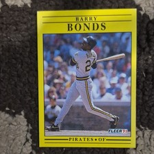 Fleer 1991 Barry Bonds #33 Pittsburgh Pirates MLB Baseball Card Base Set