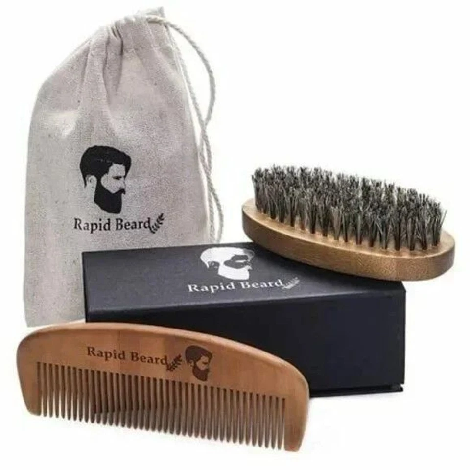 Juego de cepillo y peine para barba de aseo, peinado y modelado de barba Rapid Beard para hombre ~NUEVO Foto 4 de 4